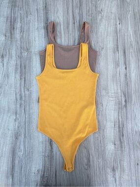 Abercrombie & Fitch Cotton-Blend Ribbed Scoopneck Tank Bodysuit - Set Of 2
